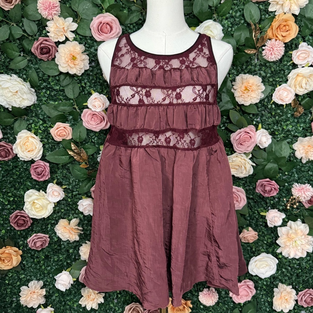 Free People Current Obession Mini Slip in Prune/Plum - Size S
